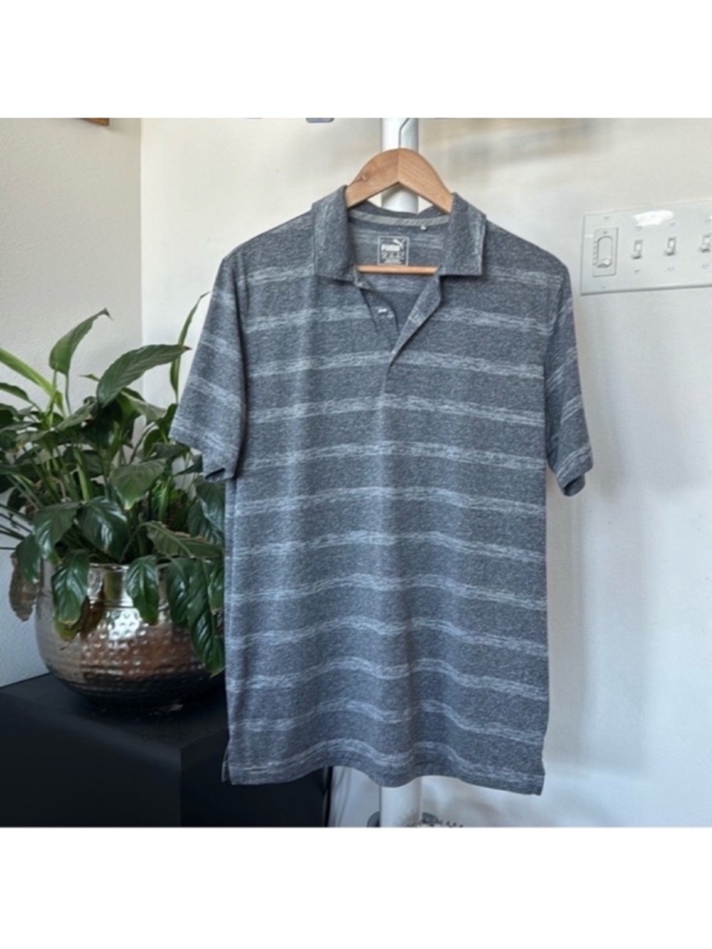 Puma Men’s Golf Polo Shirt Sz M Gray